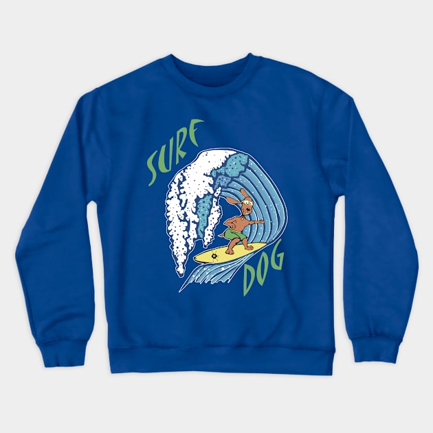 Surf Dog-summer Crewneck Sweatshirt by SpookySkulls